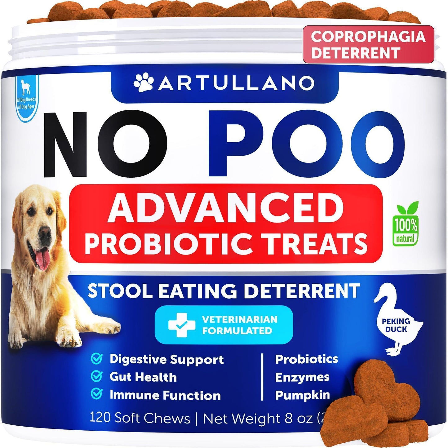 No Poo Chews for Dogs Coprophagia Deterrent Probiotics Pumpkin & Enzymes