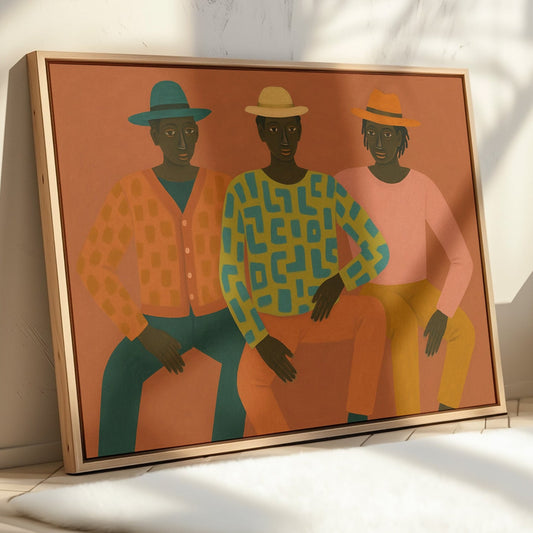 Trois amis en harmonie de motifs