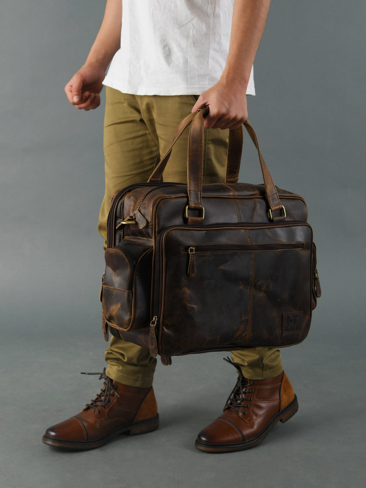 Floyd Handgemachte Bürotasche aus Büffelleder