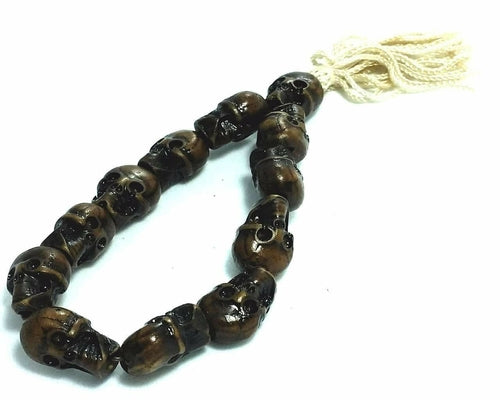 Tribal Skull Bone Bracelet Boho Cotton Tassel Elastic