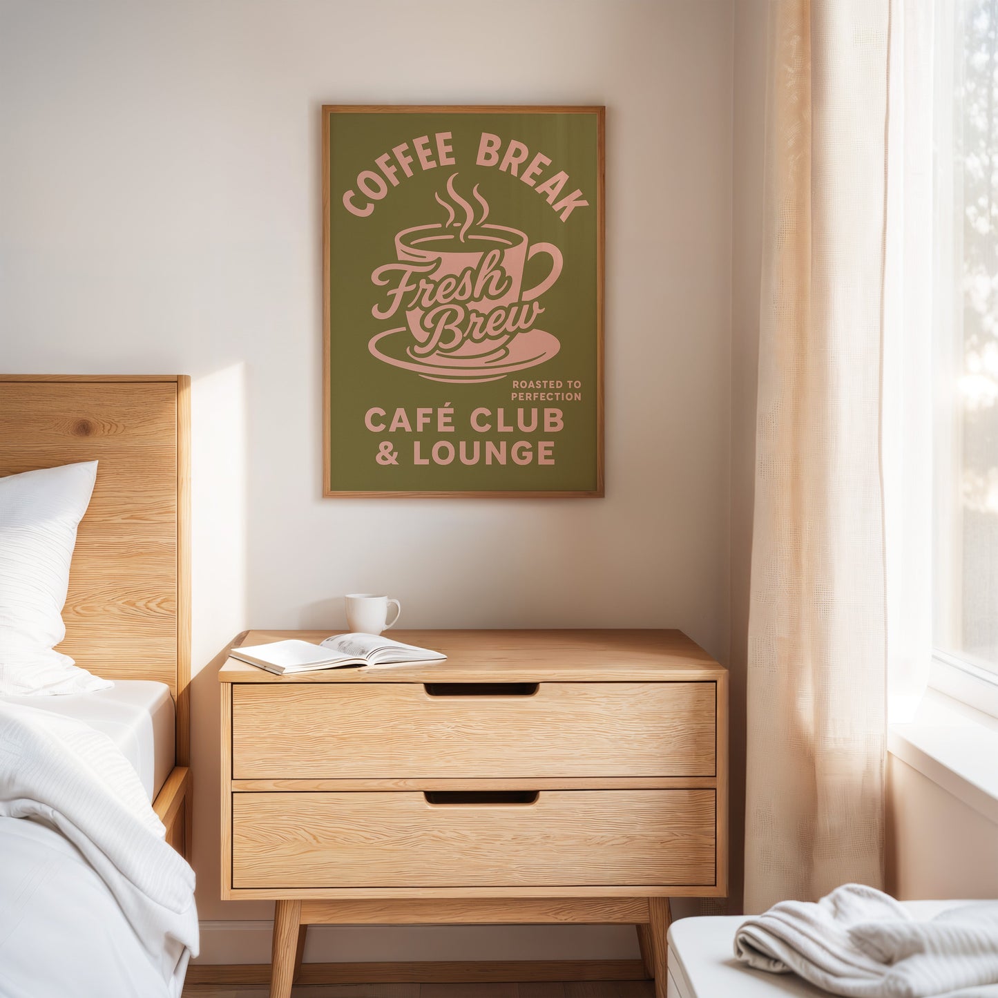 Affiche Rétro Café Fraîchement Préparé