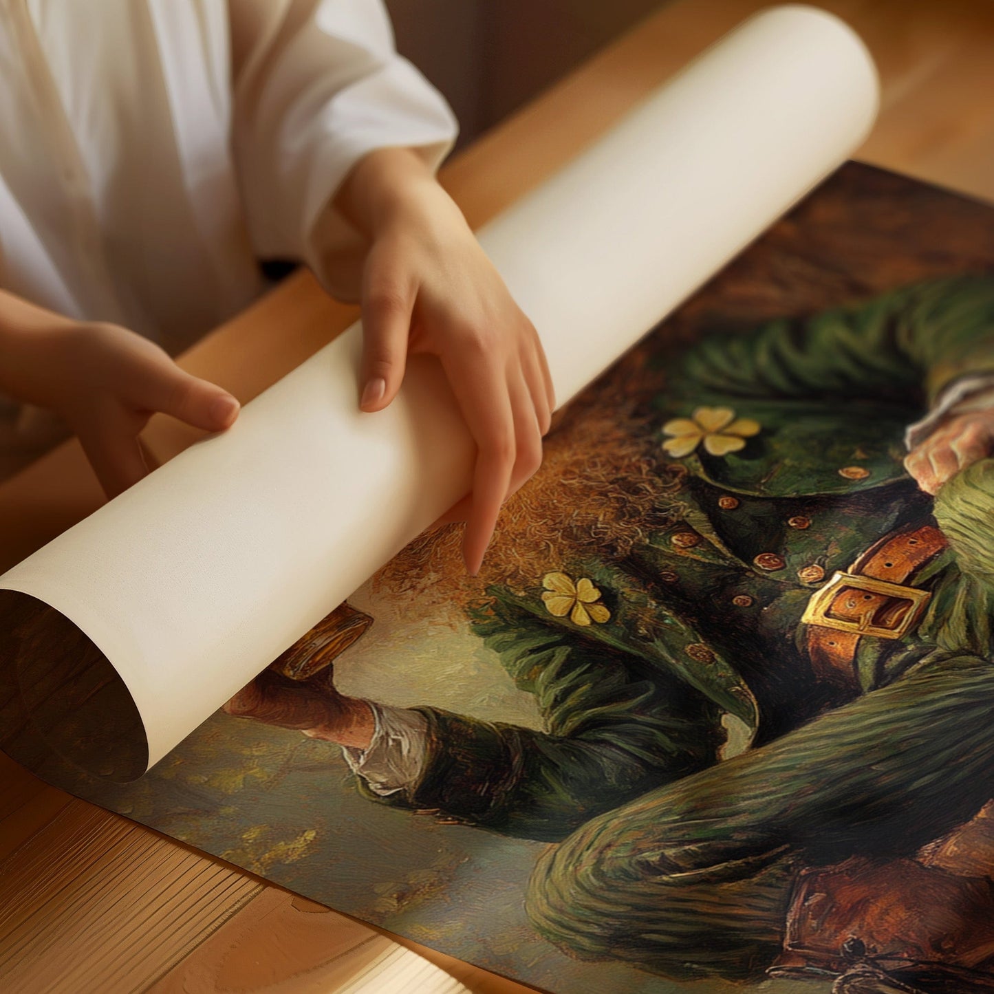Le lutin chanceux : toile murale sur le folklore irlandais