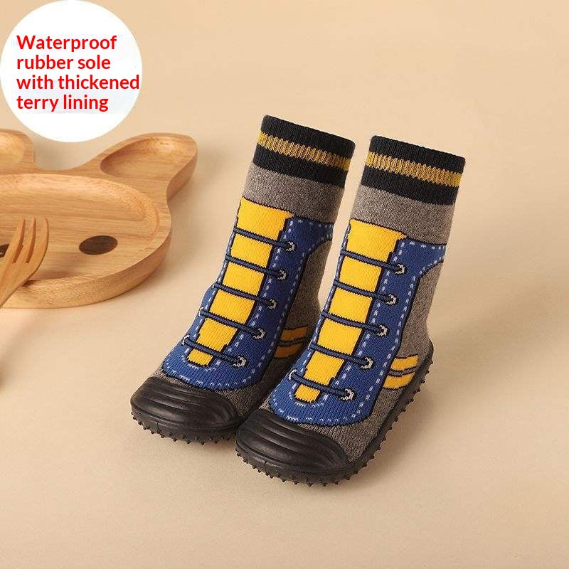 Newborn Baby Boys/Girls Socks With Anti-Slip Soft Rubber Soled Outdoor Foot Socks Animal Carton Floor Booties Socks For Kids