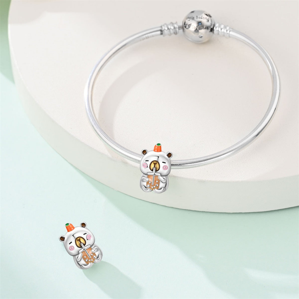 Silver-Plated Cute Pet Animal Beaded Bracelet For Women