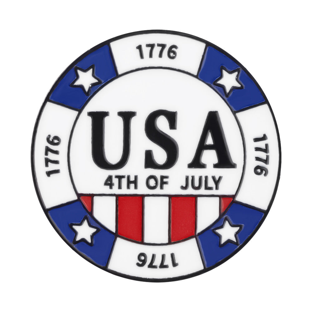 Independence Day-themed Metal Brooch Badge