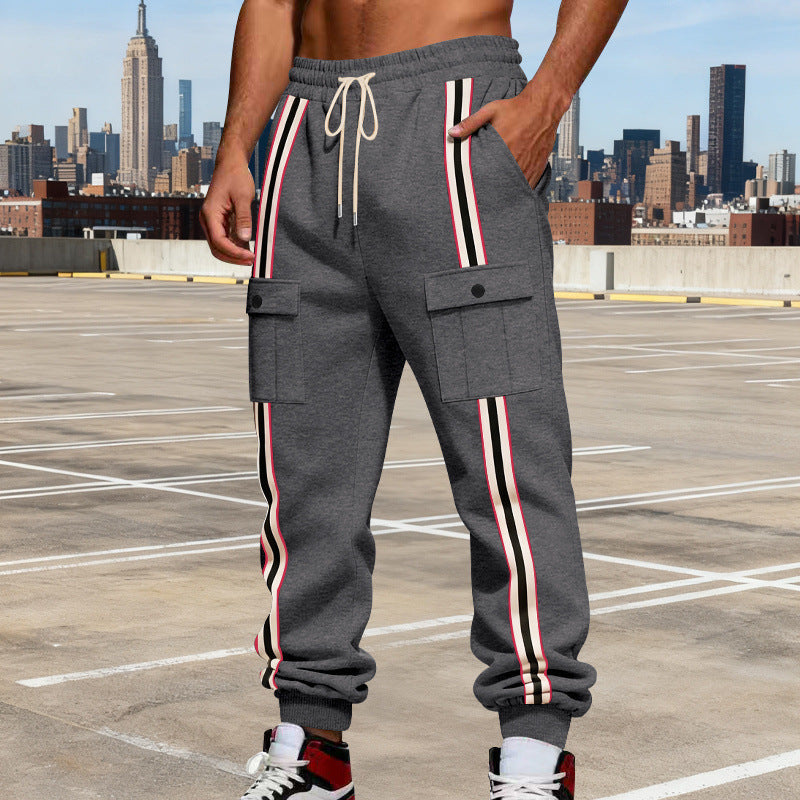 Outdoor Sports Trend Workwear Webbing Retro Loose-fit Sweatpants