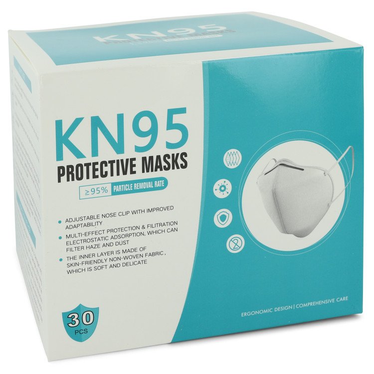 Masque Kn95 par Kn95 Trente (30) masques KN95, Pince nasale réglable, Tissu non tissé doux, Approuvé FDA et CE (Unisexe) 1 taille pour Femme