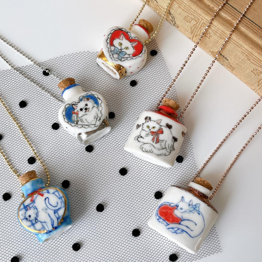 Fresh Fashionable And Soothing Cat-themed Necklace