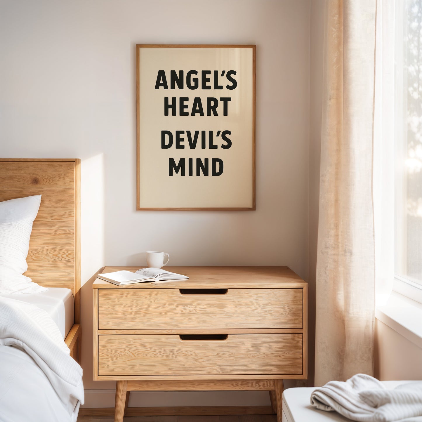 Angel’s Heart Devil’s Mind Typography Print