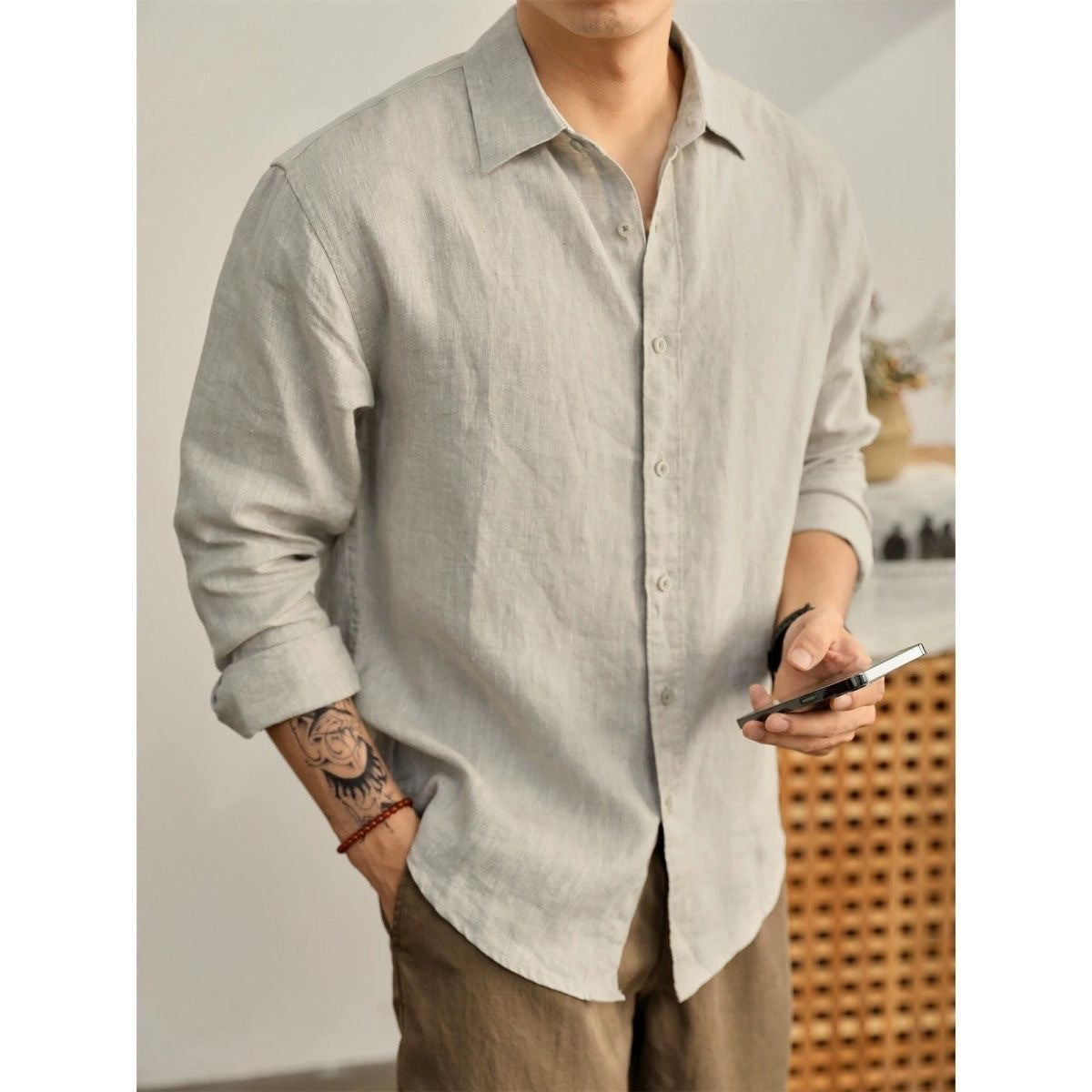Old-money-style Slim-fit Long-sleeve Shirt