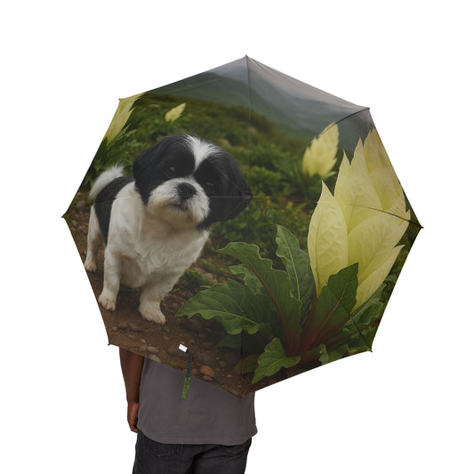 48" Halbautomatischer Regenschirm – Winddichter großer Reise-Regenschirm
