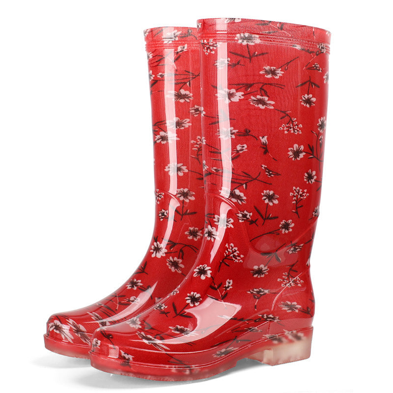 Women's Printed High Rubber Boots