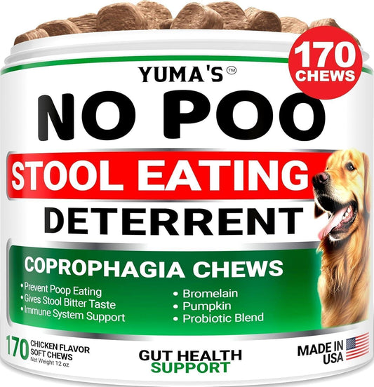 No Poo Chews for Dogs 170 Count Coprophagia Deterrent Probiotics