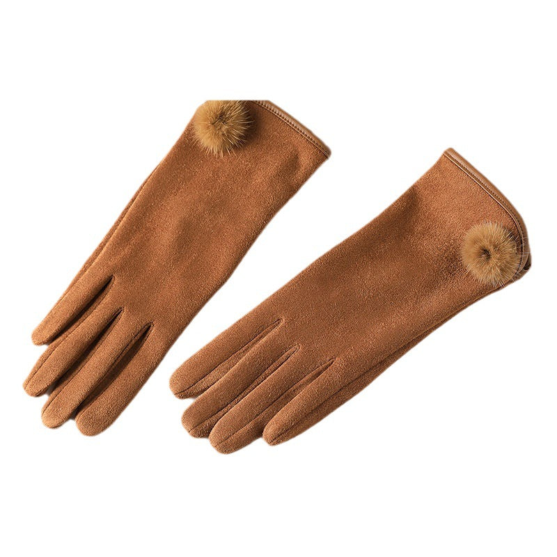 Women's Winter Fashion Korean Style Autumn Winter Fleece Warm Gloves