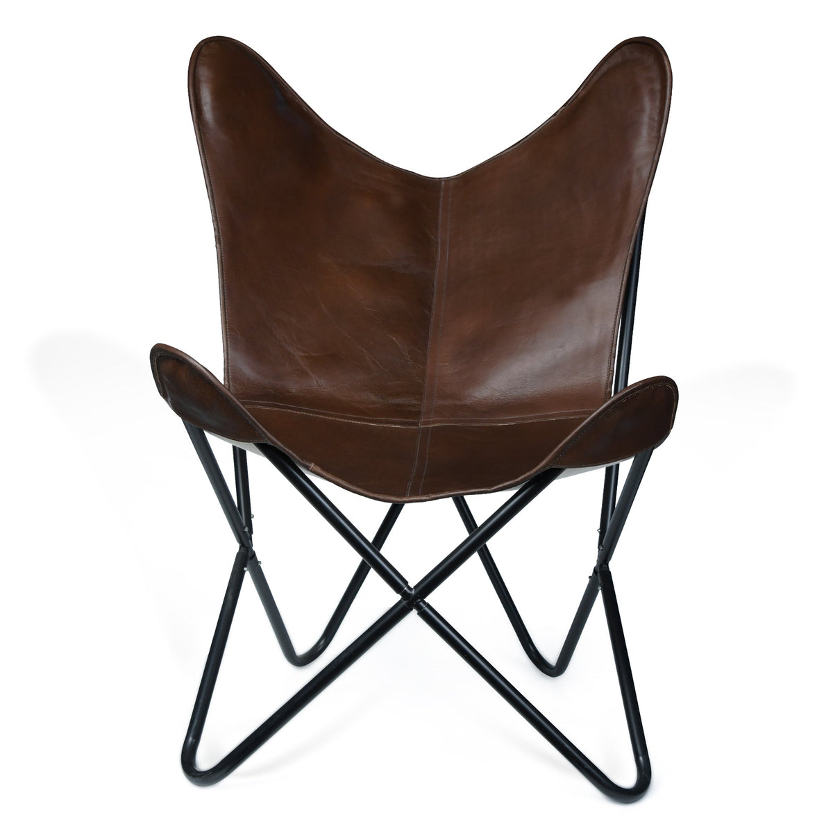 Fauteuil Papillon Cuir Foncé