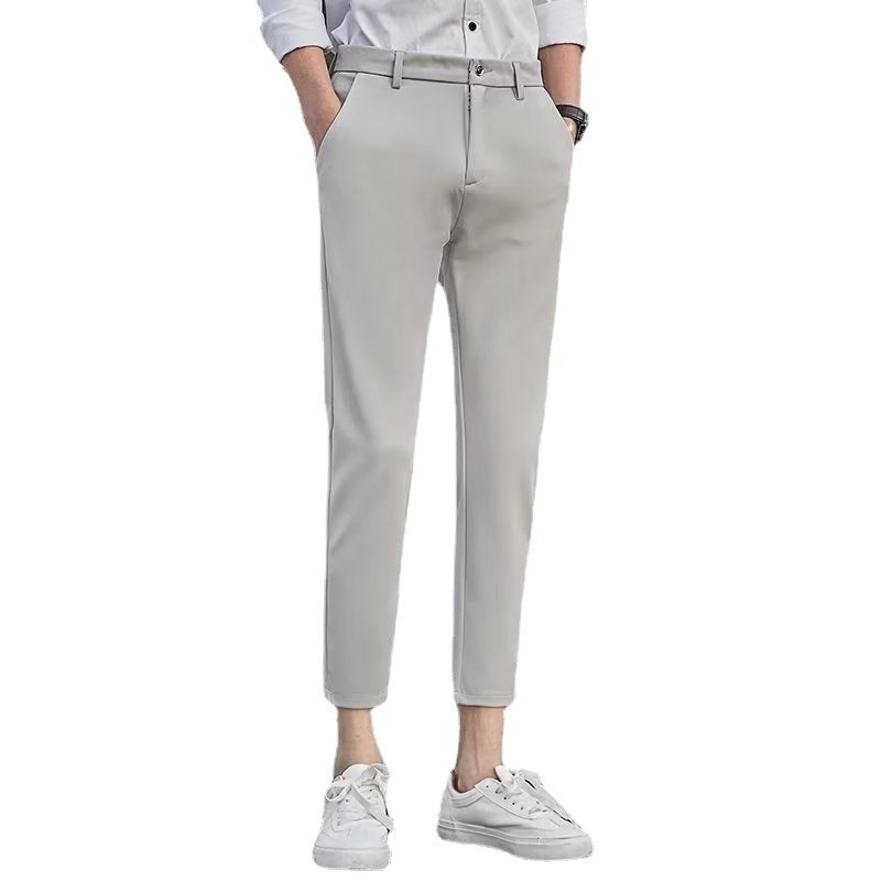 Men's Fashionable Slim-Fit Casual Drapey Cropped Trousers
