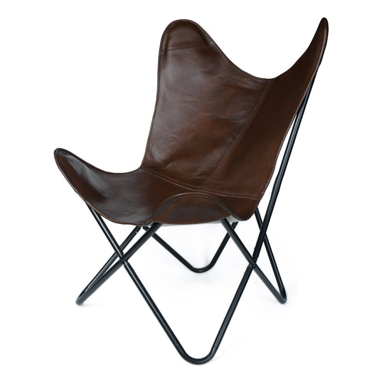 Fauteuil Papillon Cuir Foncé