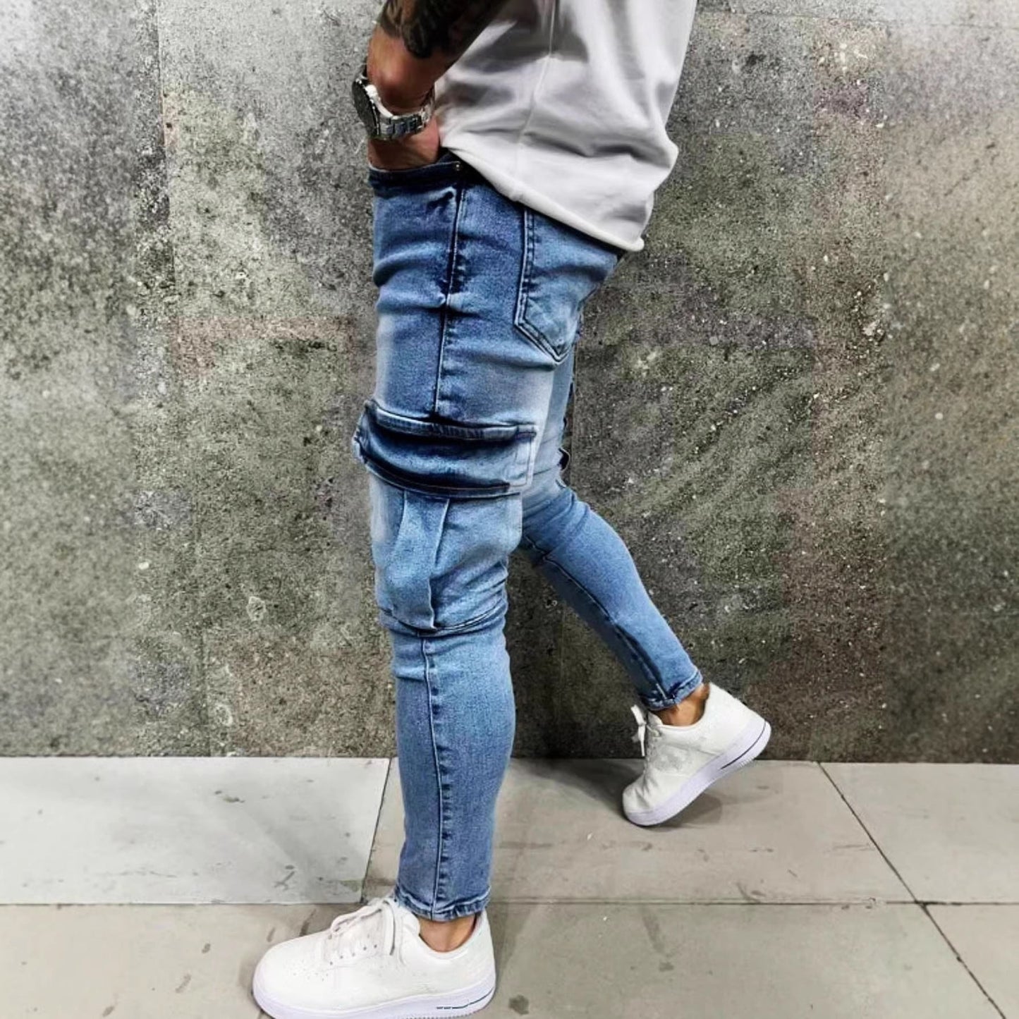 Fashionable Leopard-print Trendy Comfortable Denim Jeans