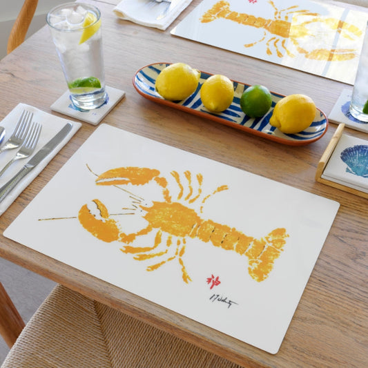 Yellow Lobster Placemat | Handmade placemat