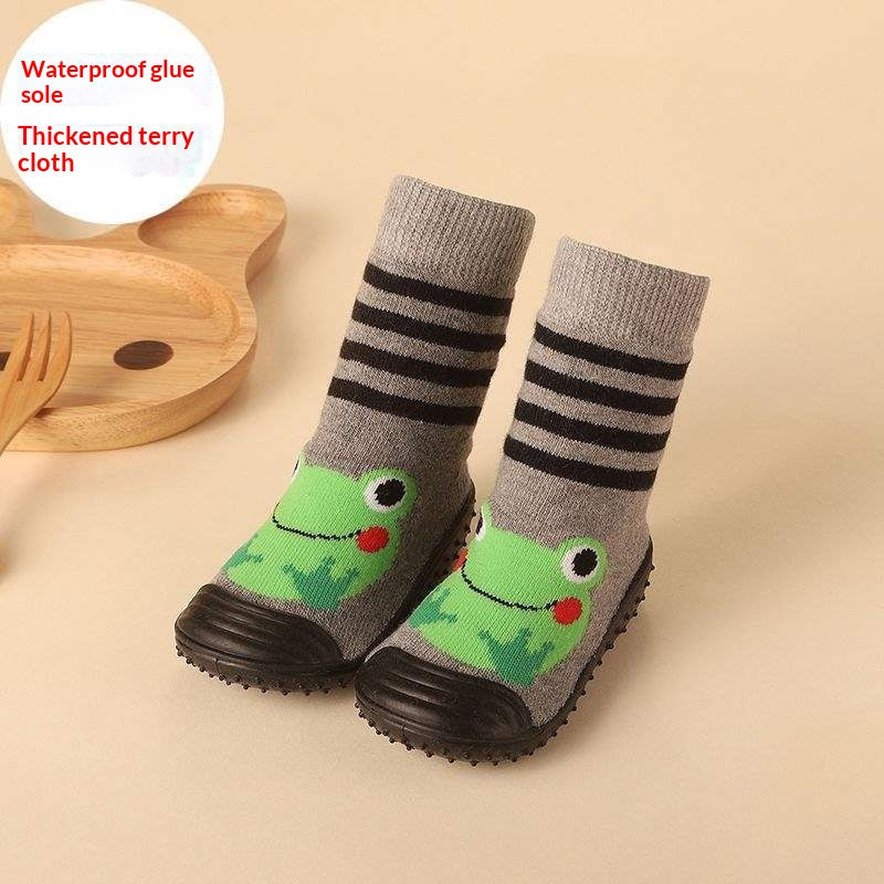 Newborn Baby Boys/Girls Socks With Anti-Slip Soft Rubber Soled Outdoor Foot Socks Animal Carton Floor Booties Socks For Kids