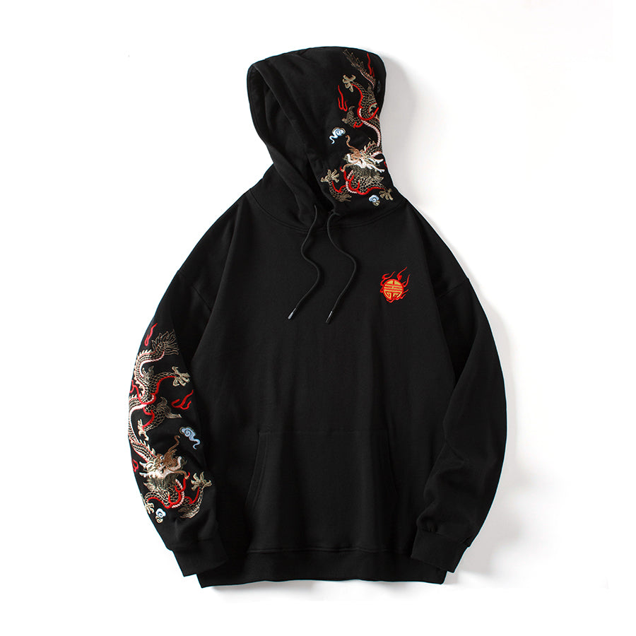 KH9190 Sweat à capuche brodé Dragon