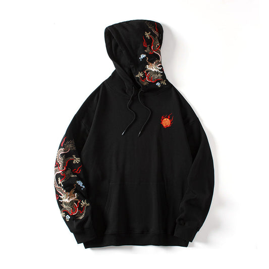 KH9190 Sweat à capuche brodé Dragon