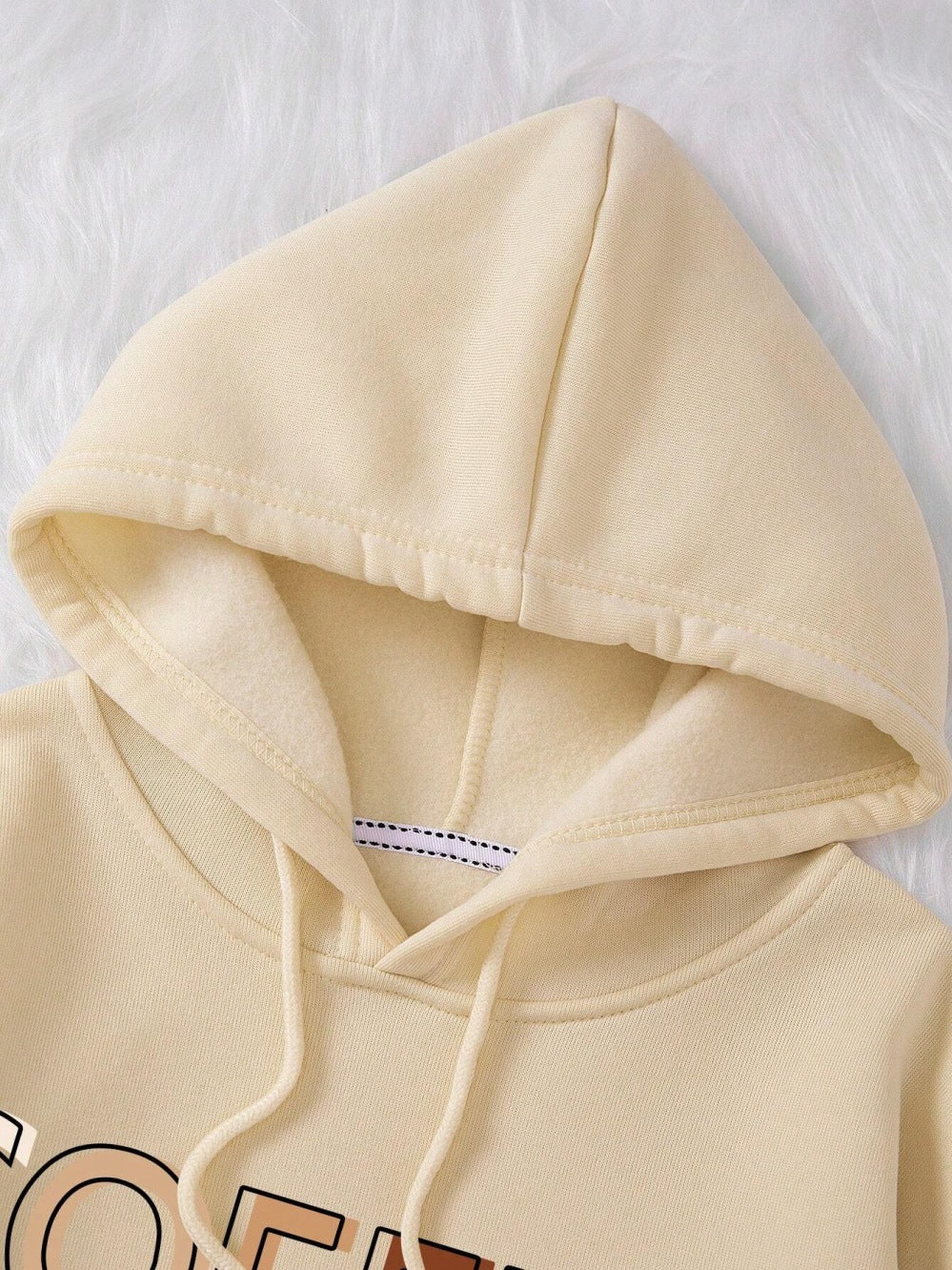 Casual Hooded Sweatshirt With Coffee-themed Lettering Print