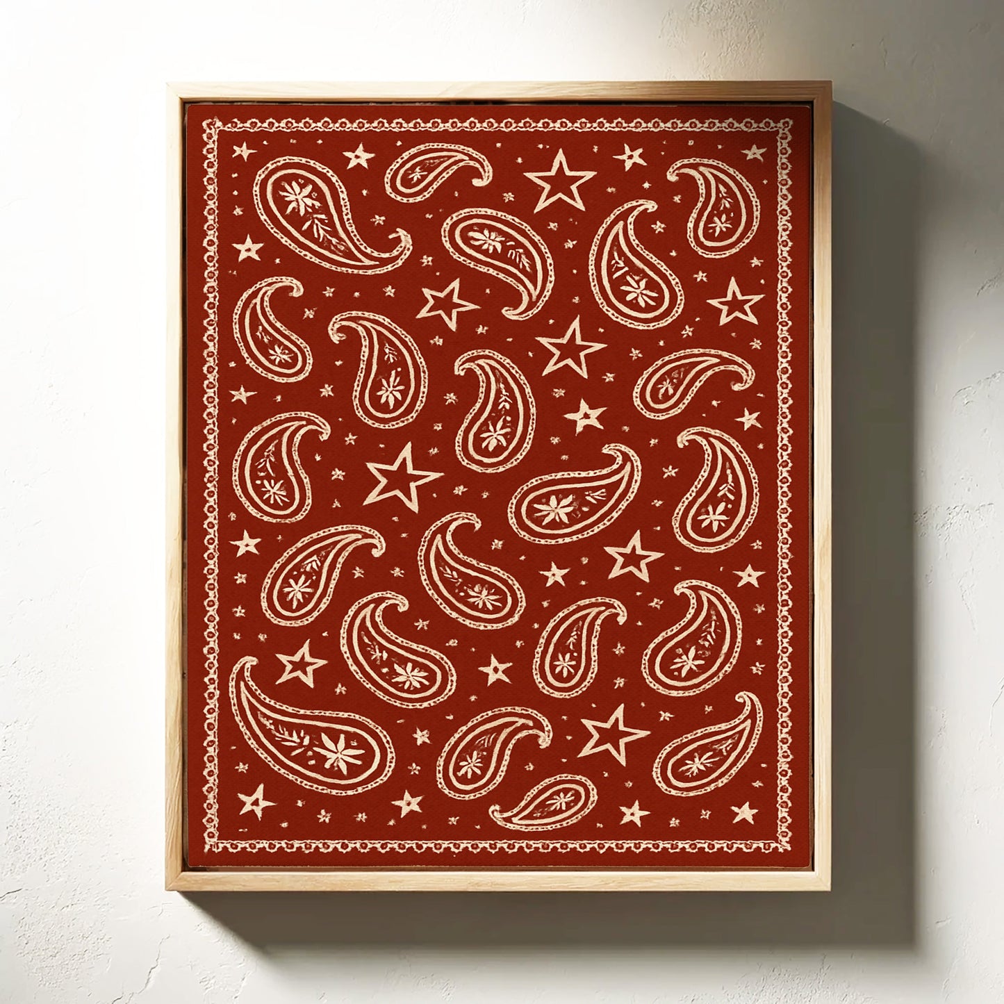 Vintage rotes Bandana mit Sternen und Paisley-Muster