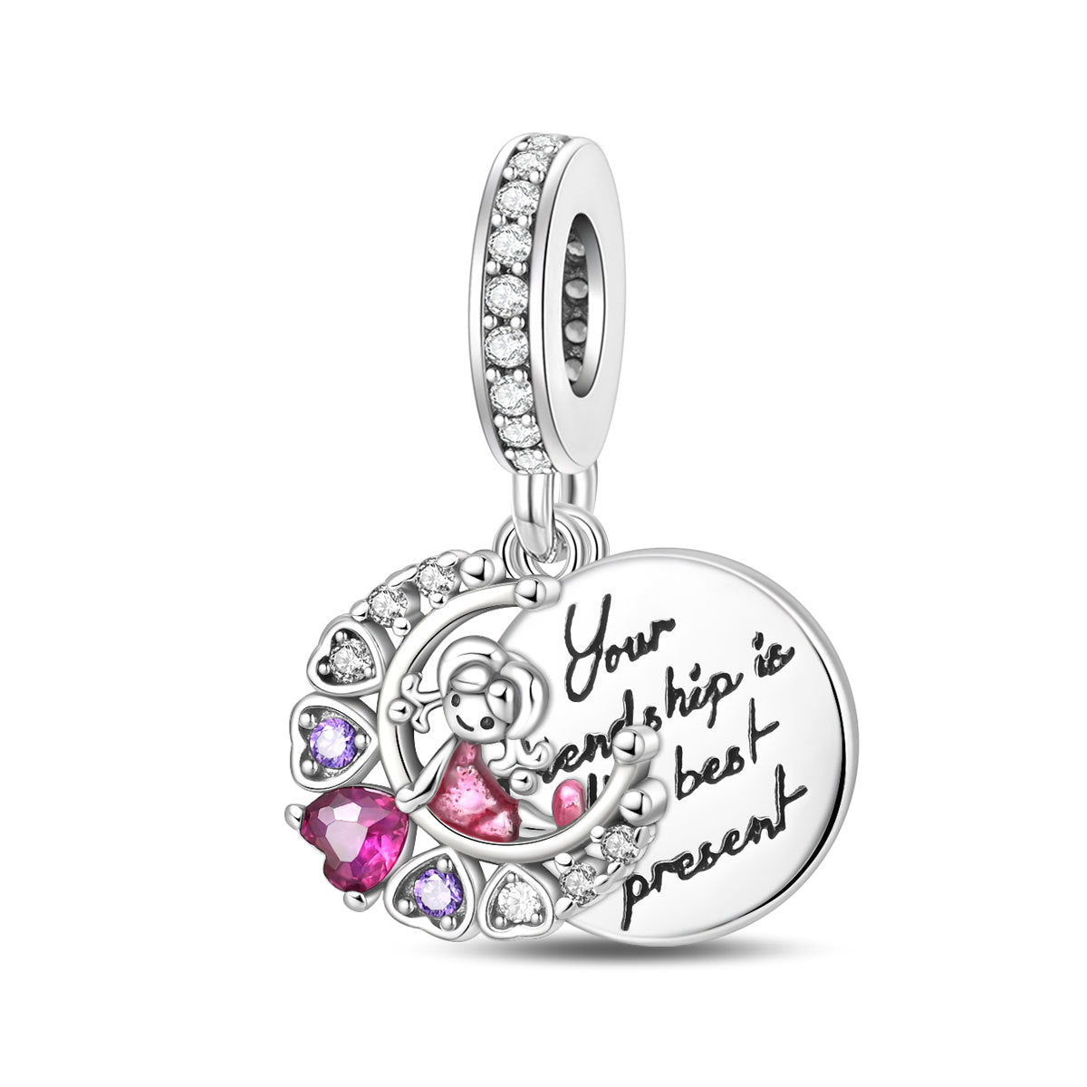 DIY Sisterhood Heart-shaped Bead Pendant Jewelry Accessory
