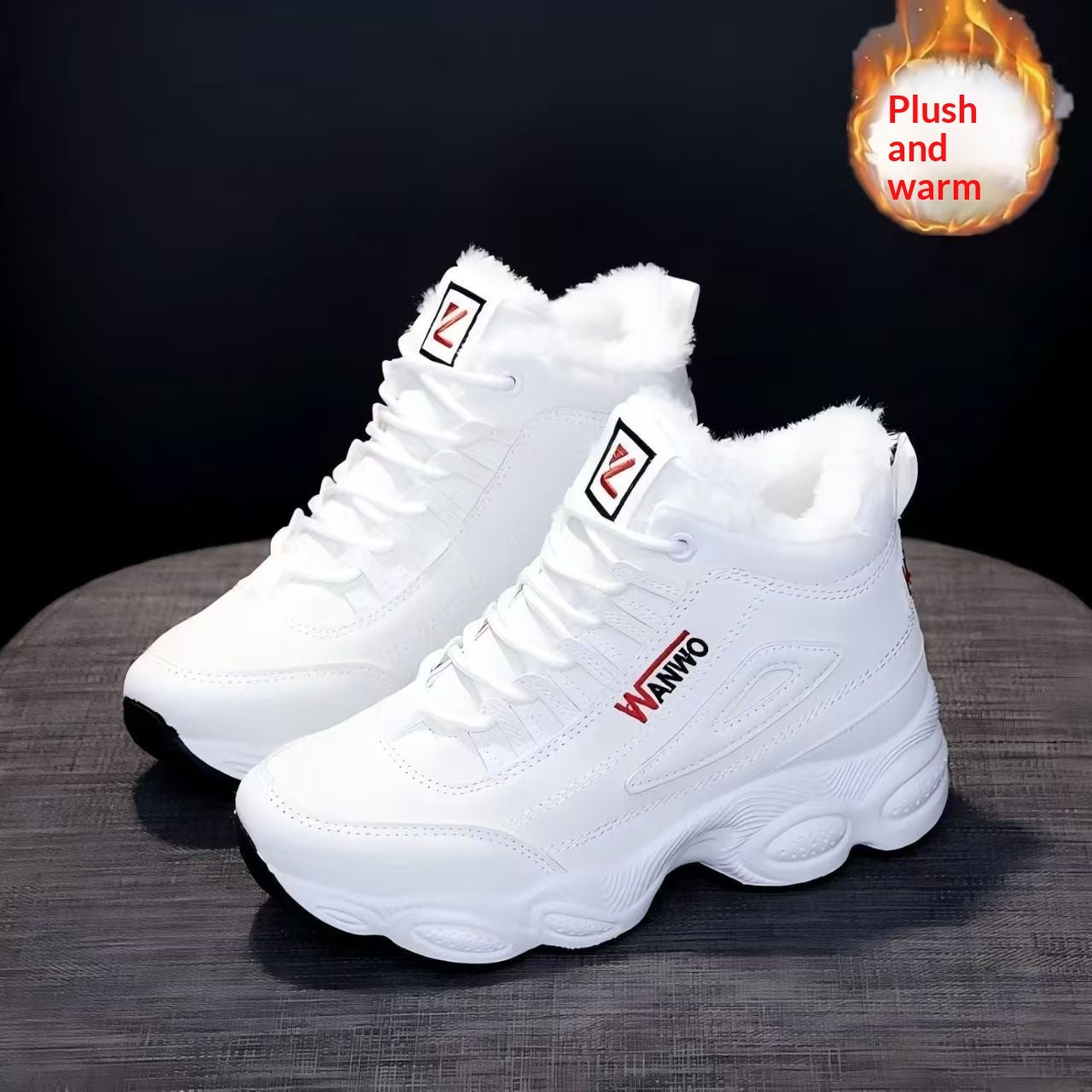 Womens Casual Versatile Height-increasing Warm Snow Boots