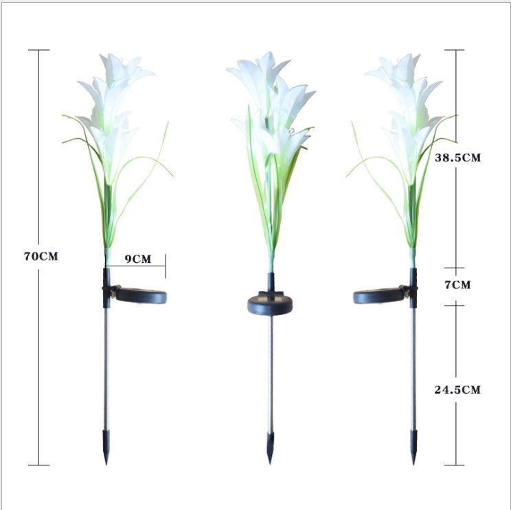 Outdoor Solar Garden Light Waterproof 7 LED Colorful Color Lawn Light Lily Fairy Lights Christmas Decoration Patio Lighting