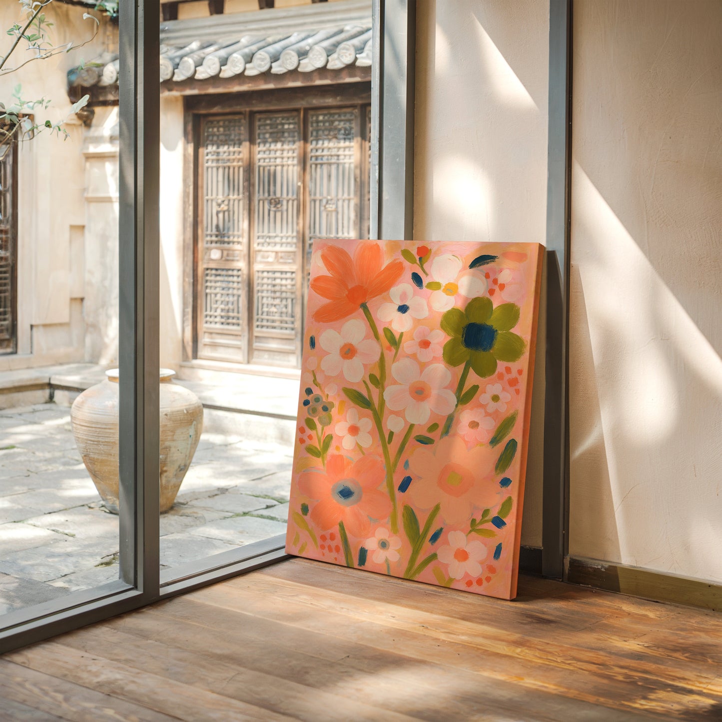Jardin de fards en pleine floraison