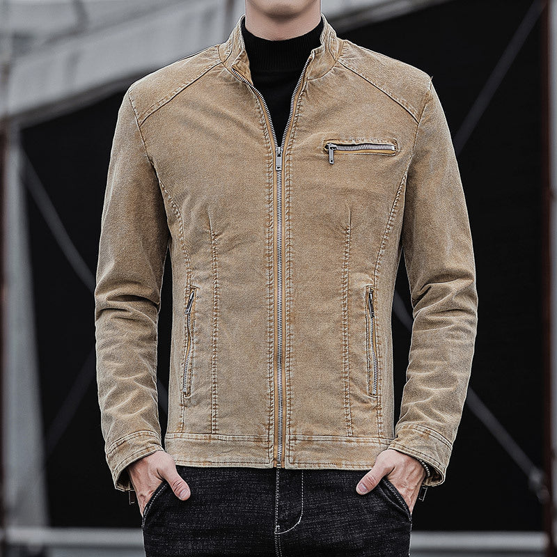 Corduroy Retro Denim Jacket For Men FallWinter