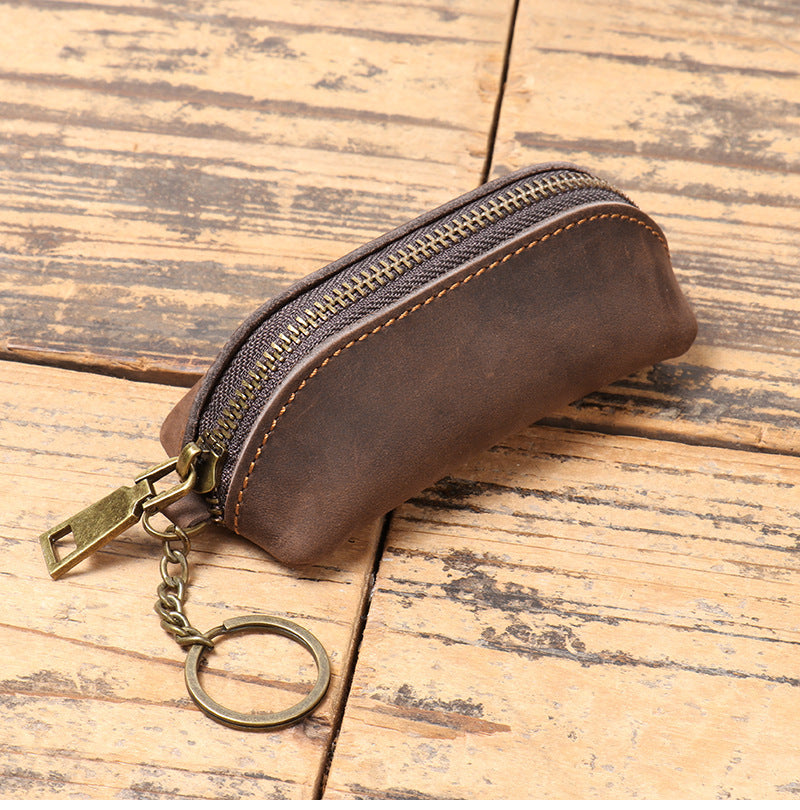 New Men's Genuine Leather Texture Coin Purse, Women's Key Case And Multi-functional Hand-held Storage Case For Foreign Trade Distribution