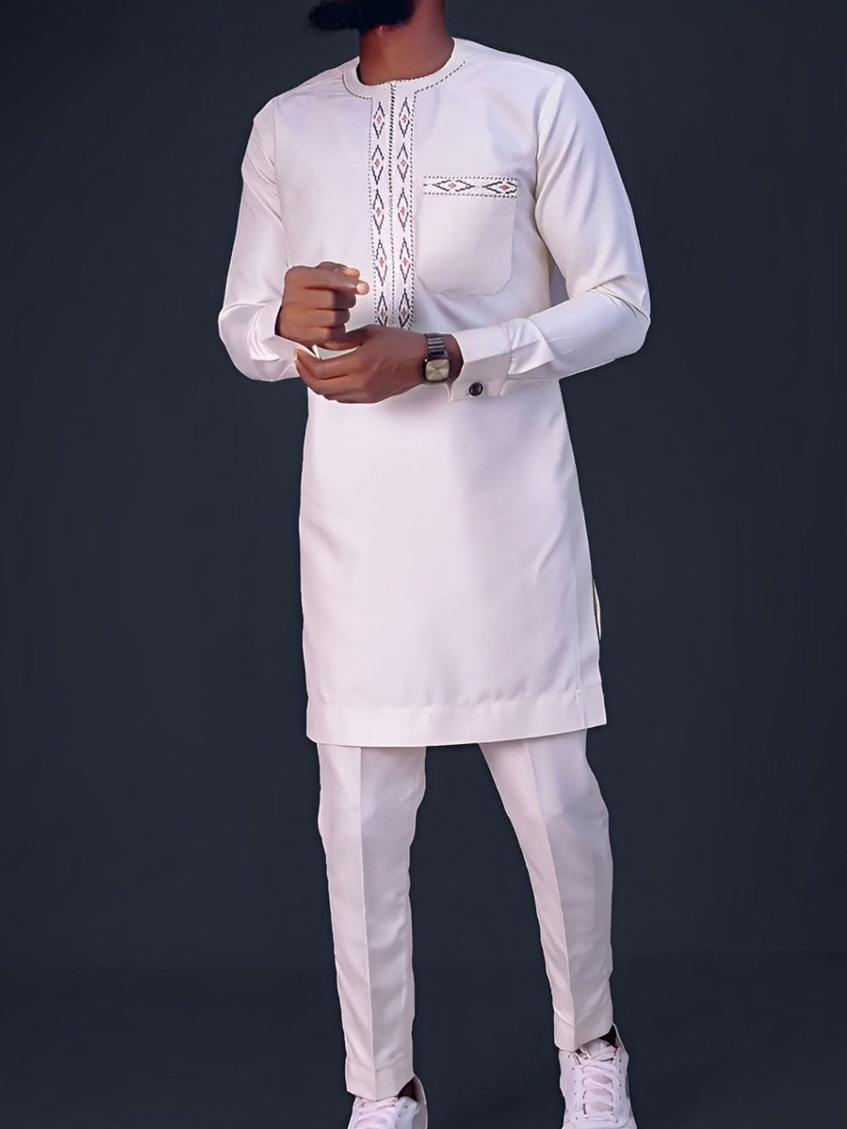 African Men's Ethnic Suit High Quality Embroidery