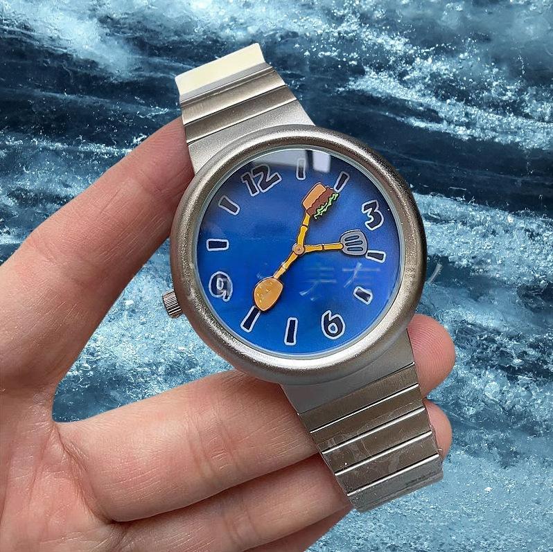Garden Station Original Square Pants Burger Themed Waterproof Couples Watch