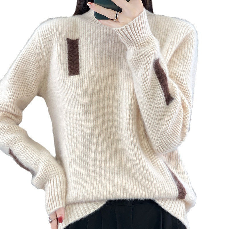 Women's Fashion High Collar Knitted Sweater