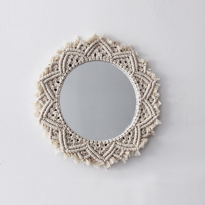 Sunflower Heart Mirror, Handmade Tapestry Decor