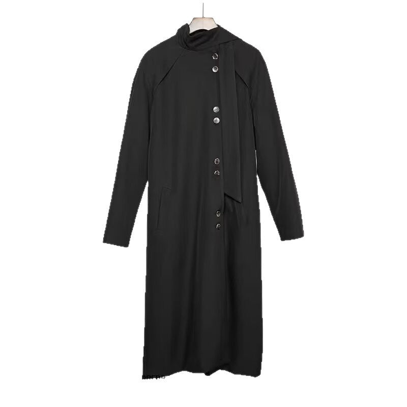 Irregular Japanese-style Long Trench Coat For Men
