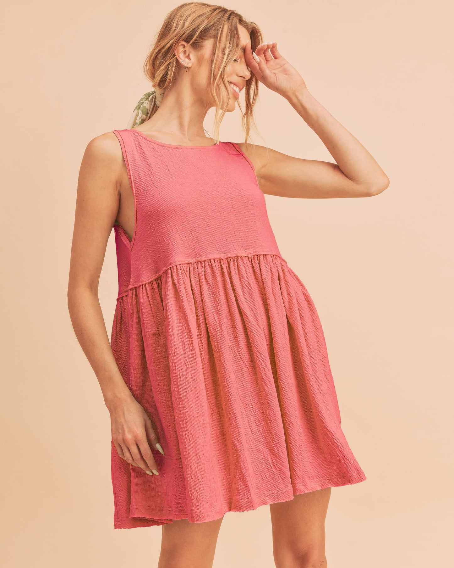Round Neck Mini Tank Dress For Women–Versatile Everyday Essential, Comfortable & Stylish Casual Dress, Perfect for Layering or Standalone Look