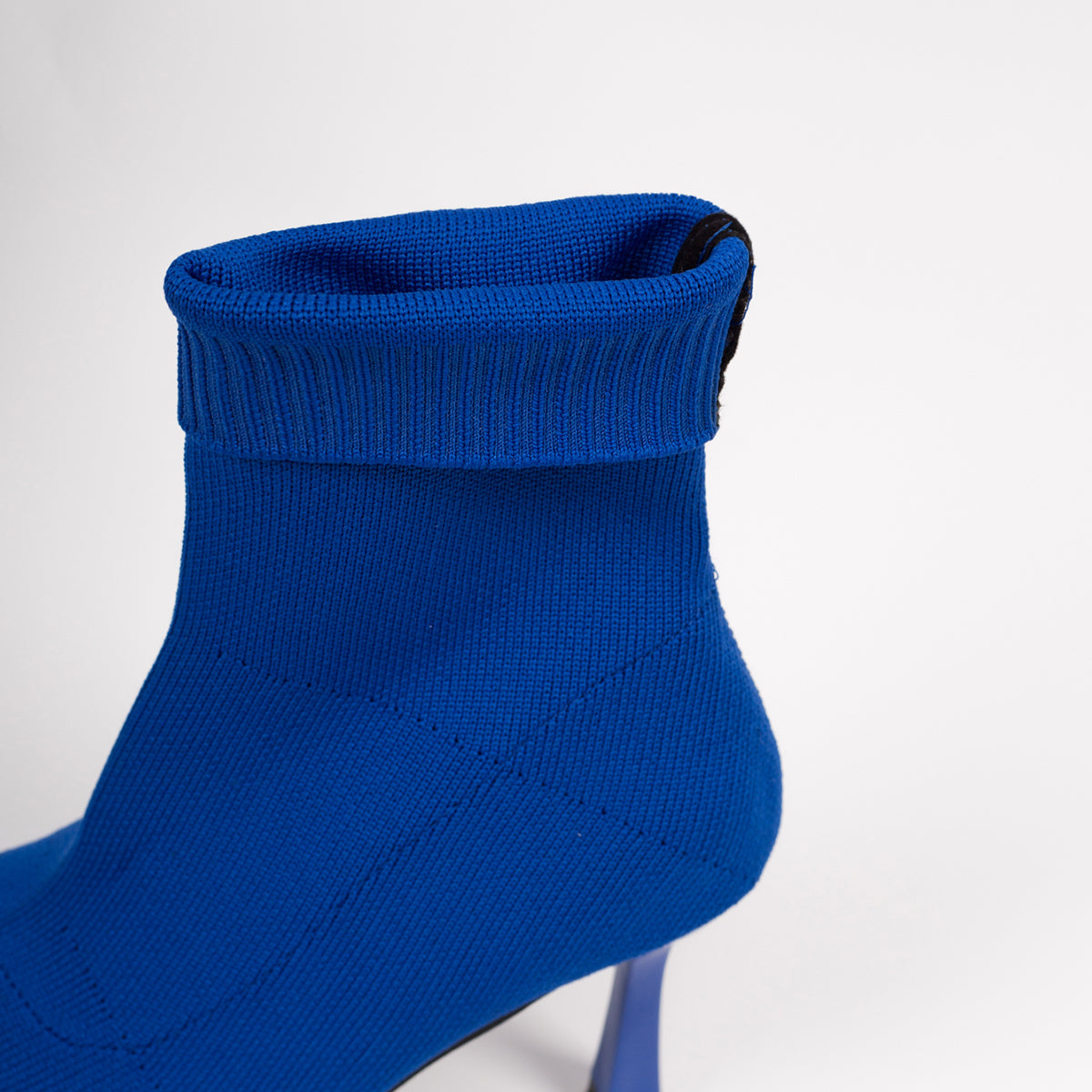 2026 Klein Blue Stretch Knit Sock Ankle Boots For Women, Pointed Toe Thin Stiletto Heel Slip-On Slim Booties