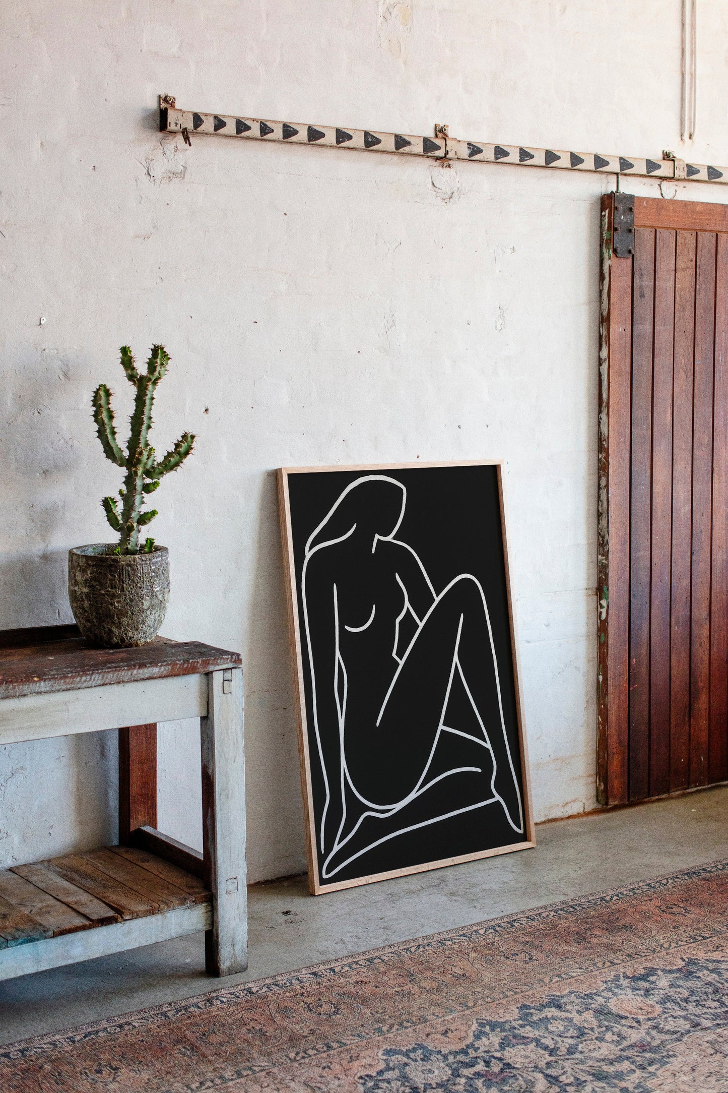 Reclining Muse in White Ink