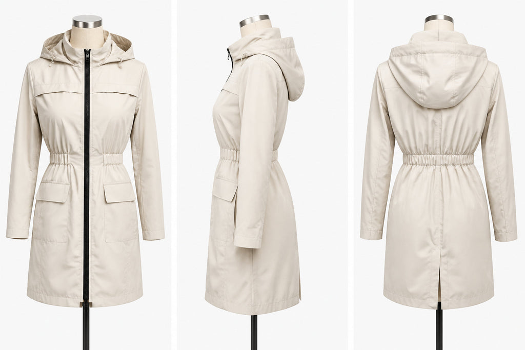 Women's Slim-Fit Rainproof Trench Coat