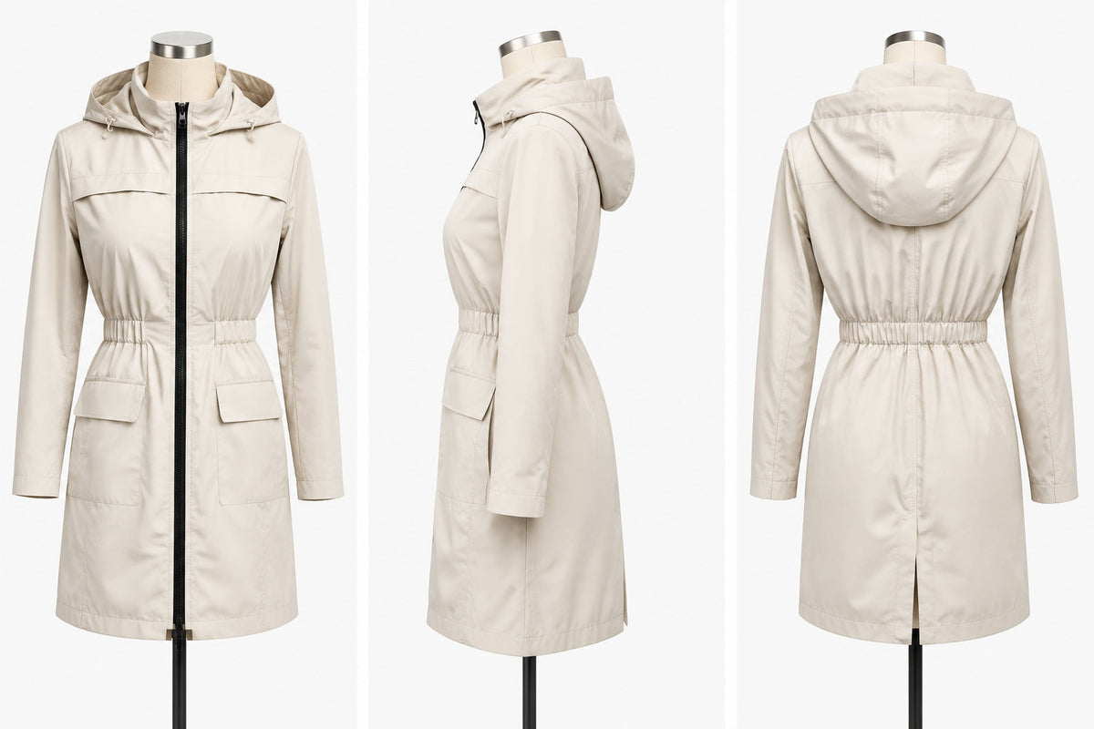 Women's Slim-Fit Rainproof Trench Coat