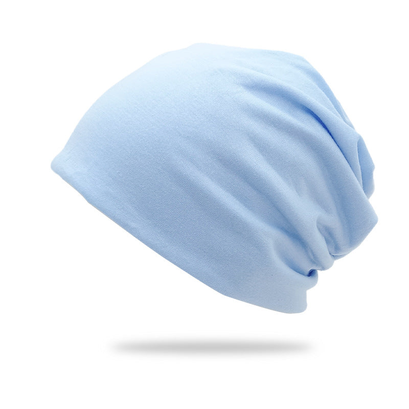Solid-color Double-layer Pullover Beanie Thin Style