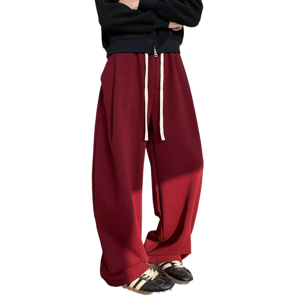 Plus Size Fleece-lined Heavy Loose Track Pants
