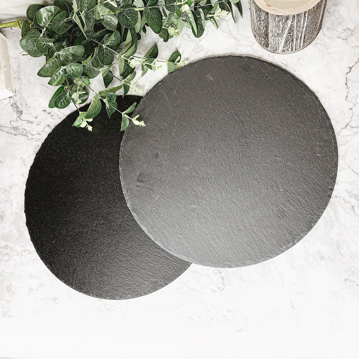 Slate Round 14 Inch Cheese Board - Natural Edge Serving Platter