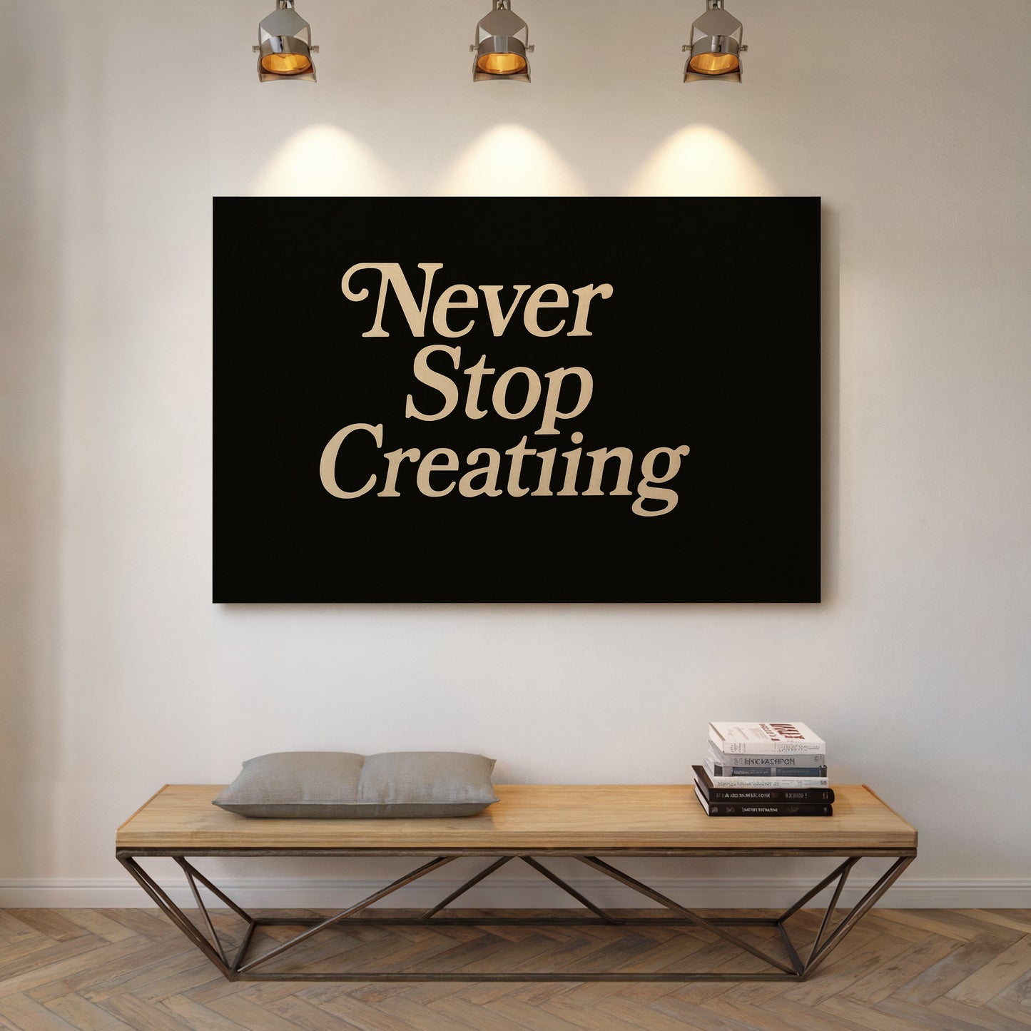 Never Stop Creating Retro Quote Print