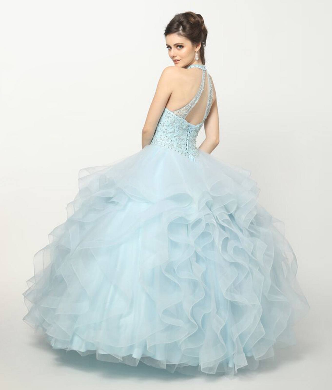 Juliet 1420 Crystal Beading Layered Tulle Skirt Quinceanera Dress