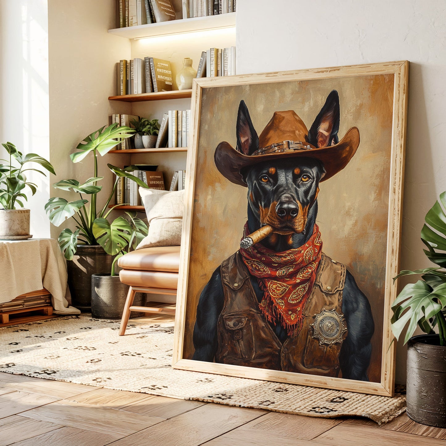 Dobermann Marshal mit stahlhartem Blick